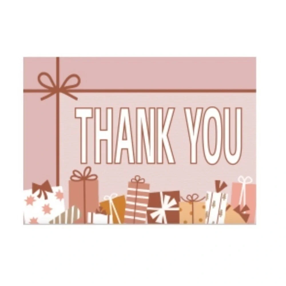 20 (4” x 6”) Thank You Cards with Gift Design - Picture 3 of 3